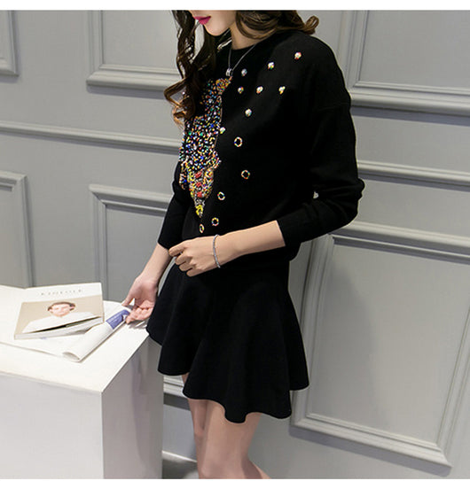 Suéter Tejido a Mano con Bordado de Diamantes - Blusa Dorada para Mujer - Image 16