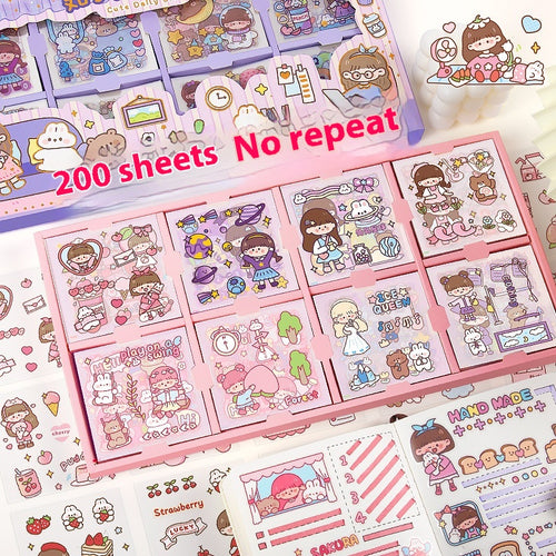 200 Stickers Impermeables para Tienda de Campaña con Diseño Cartoon