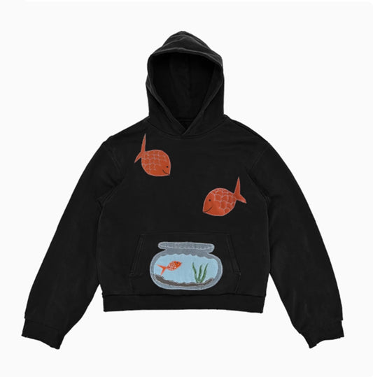 Sudadera con Capucha Patchwork Goldfish Estilo Urbano - Image 2