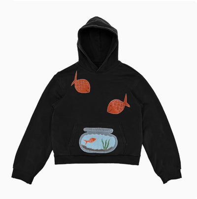 Sudadera con Capucha Patchwork Goldfish Estilo Urbano - Image 2