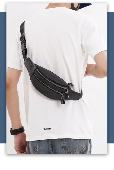 Riñonera Deportiva de Cuero Genuino para Hombre, Bolsa Invisible para Correr - Image 14