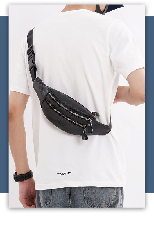 Riñonera Deportiva de Cuero Genuino para Hombre, Bolsa Invisible para Correr - Image 14