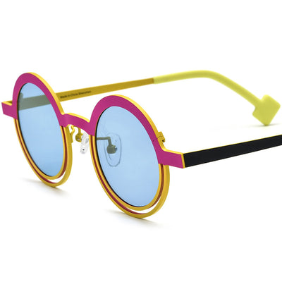 Gafas de Sol Unisex Titanio Puro con Diseño Redondo y Colores Vibrantes - Image 4