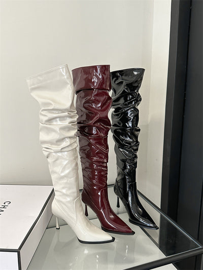Botas Stiletto Over The Knee Estilo Texturizado Otoño - Image 4