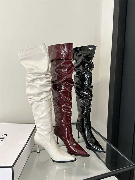 Botas Stiletto Over The Knee Estilo Texturizado Otoño - Image 4