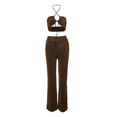 Conjunto Elegante: Chaleco Calado y Pantalón Recto Ajustado para Mujer - Image 12