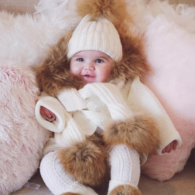 Conjunto Gorro y Bufanda de Lana con Pompones para Niños - Image 13