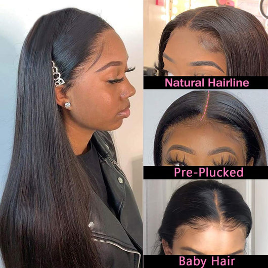 Peluca Frontal de Encaje Cabello Humano Brasileño Liso - Image 4