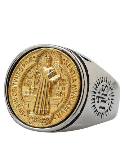 Anillo de la Orden Cristiana de Benedicto en Titanio y Bronce - Image 8