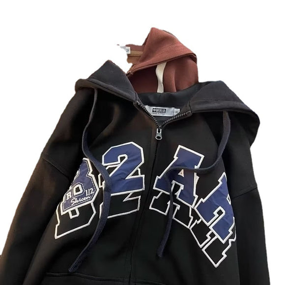 Chaqueta Beisbolera Oversized con Cuello de Solapa