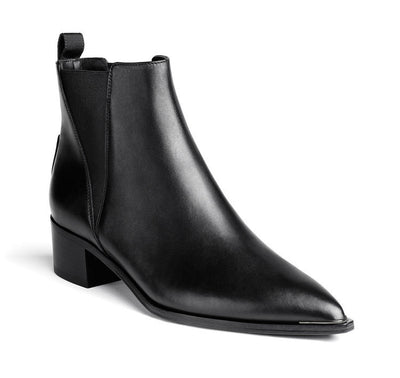 Botas Cortas Retro con Tacón Grueso y Punta Afilada para Mujer