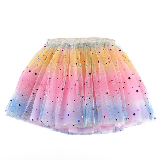 Falda Tutú Arcoíris con Estrellas de Cinco Puntas para Niñas - Image 7