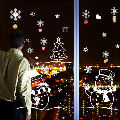 Adhesivo Decorativo Muñeco de Nieve Navideño para Vidrio