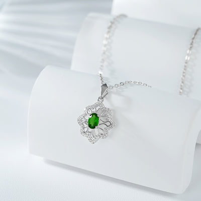 Collar Colgante Diopside Verde de Alta Calidad - Diseño Hueco Estrella Ocho - Image 11