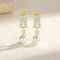 Aretes de Perla Geométrica Diamante - Lujo Asequible Estilo Nicho