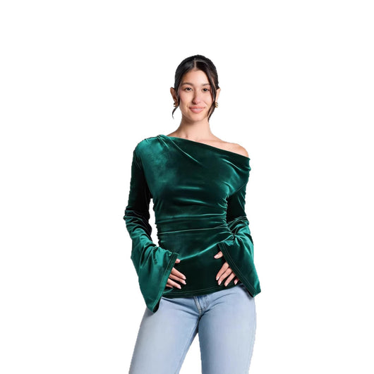 Blusa Entallada con Pliegues y Mangas Acampanadas - Image 5