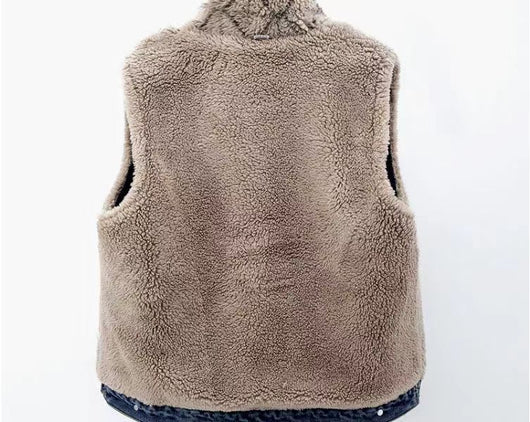 Chaleco Acolchado de Lana de Cordero y Algodón Denim para Mujer - Image 10