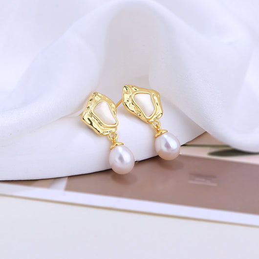 Aretes de Perla de Agua Dulce Estilo Barroco - Concha Madre Premium - Image 6
