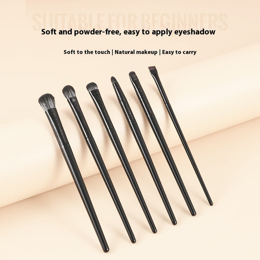 Set de 6 Brochas de Maquillaje Profesional - Sombra, Delineador y Corrector