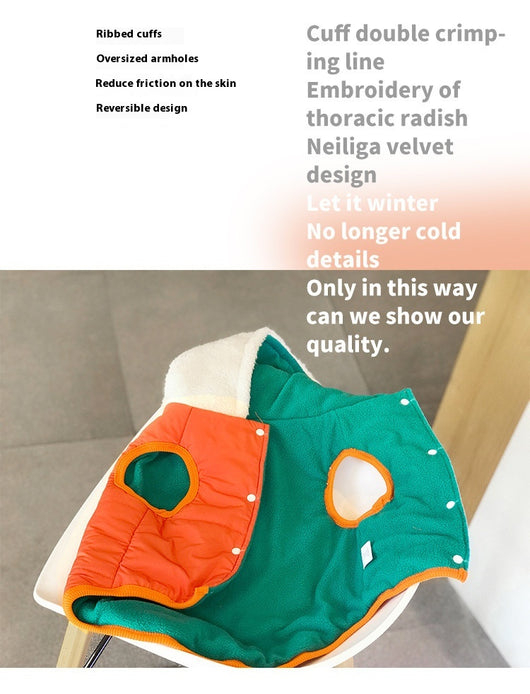 Abrigo Térmico Reversible para Perros y Gatos - Algodón Grueso con Forro Polar Invierno - Image 17