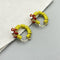 Colorful Glazed Earrings With Personalized Flowers Yellow