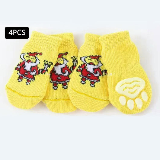 Calcetines Navideños para Perros con Diseño de Papá Noel y Reno - Image 7