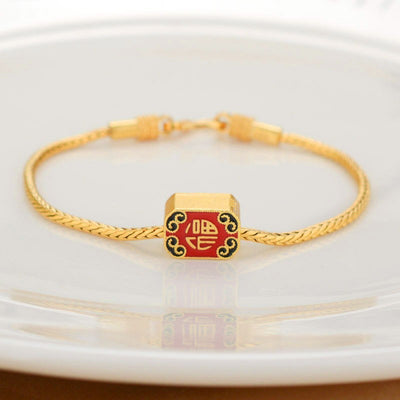 Pulsera de Cuentas de Oro Antiguo en Cobre Puro con Tarjeta de Bendición - Image 7