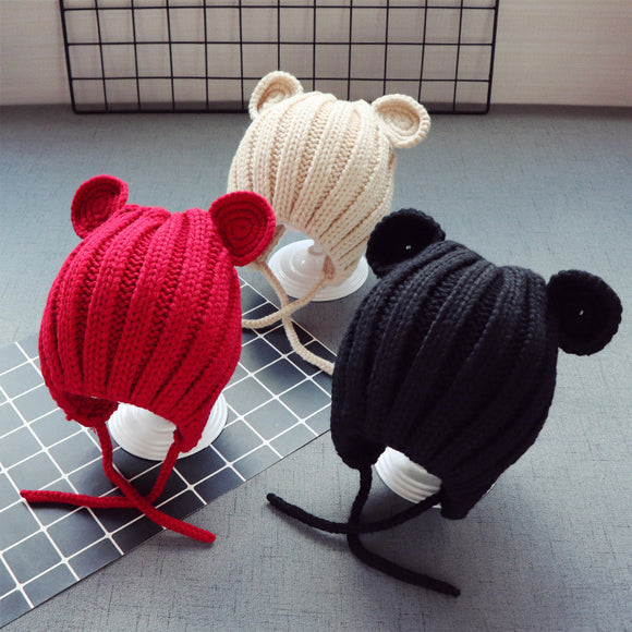 Gorro de Lana con Protección Auditiva para Niños - Estilo Coreano