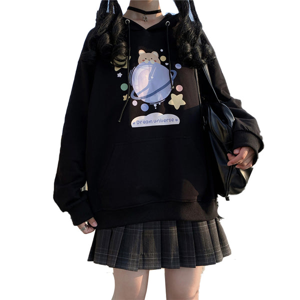 Sudadera Holgada Trendy para Niñas - Top Ligero Escuela Secundaria