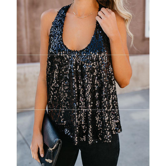 Chaleco Camiseta Lentejuelas Mujer Elegante - Image 8