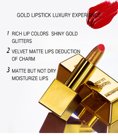 Labial Líquido Mate Velvet con Acabado Dorado - Larga Duración y Resistente - Image 3