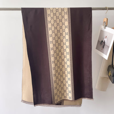 Pashmina de Cachemira con Costuras en Contraste - Chal Abrigador para Mujer - Image 13