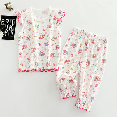 Conjunto Infantil de Pantalones Cortos y Blusa - Niña Color Liso - Image 9
