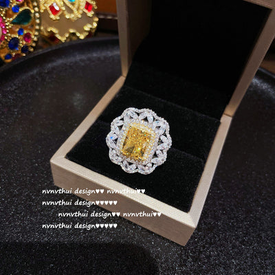 Anillo de Plata 925 Flor con Gema Amarilla - Image 9