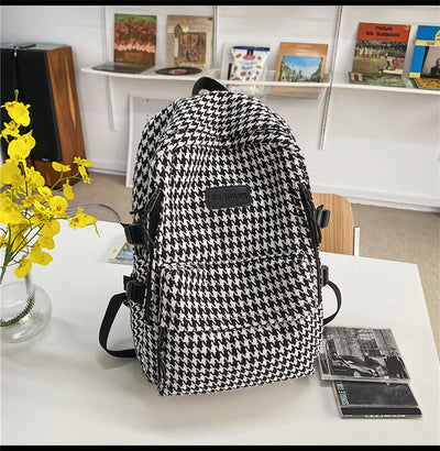 Mochila Pied de Gallo Tejida de Gran Capacidad - Versátil y Duradera - Image 2