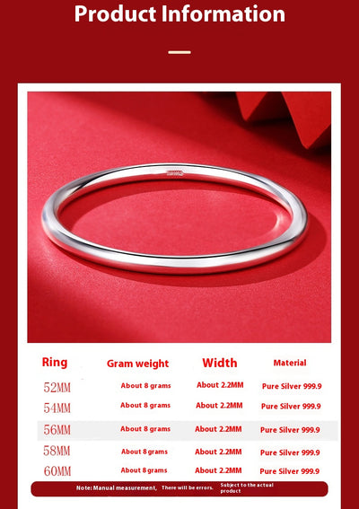 Pulsera de Plata Pura 9999 Cierre Fijo Diseño Minimalista para Mujer - Image 9