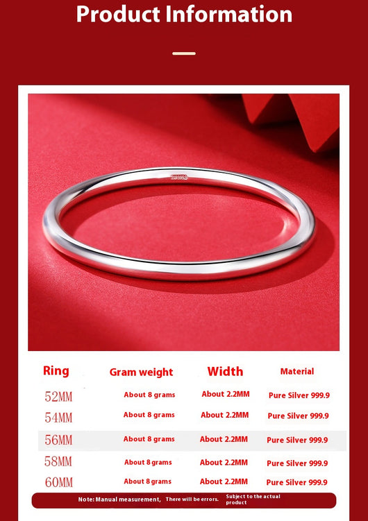 Pulsera de Plata Pura 9999 Cierre Fijo Diseño Minimalista para Mujer - Image 9