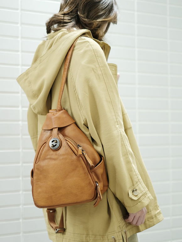 Bolso de Cuero Retro con Gran Capacidad para Hombro