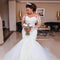 Vestido de Novia Sirena Lujo con Cuentas Africanas y Manga Larga