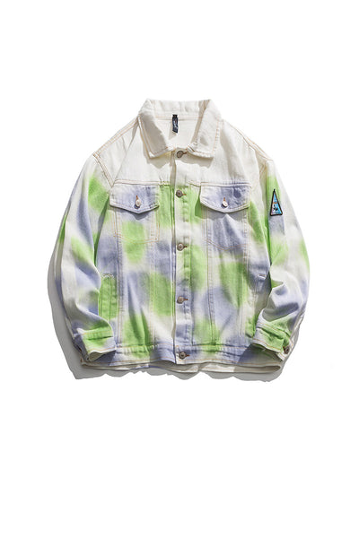 Chaqueta Tie-dye Estilo Universitario Suelta para Parejas - Image 2