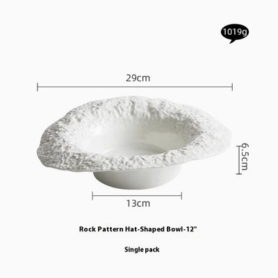 Plato Hondo de Cerámica con Diseño Sombrero de Paja - Juego de Vajilla Elegante - Image 5