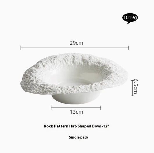 Plato Hondo de Cerámica con Diseño Sombrero de Paja - Juego de Vajilla Elegante - Image 5