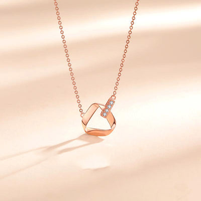 Collar Anillo Móbius de Plata S925 con Circonita