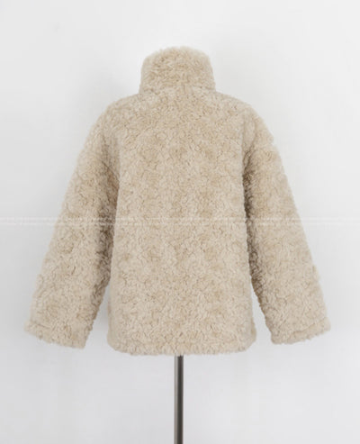 Abrigo de Borrego Doble Botonadura con Cuello Alto para Mujer - Image 15