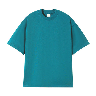 Men's basic short sleeve t-shirt in a solid teal color, featuring a comfortable crew neck and relaxed fit. - Image 16