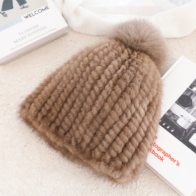 Gorro de Piel de Visón con Lana Gruesa Aislante - Image 12