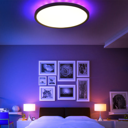 Plafón LED Dorado para Dormitorio 24W con Retroiluminación RGB Integrada - Image 14