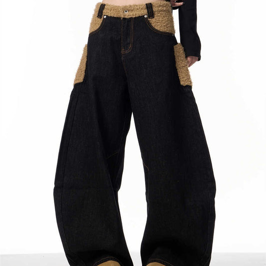 Jeans para Mujer con Diseño Retro Invertido y Costuras Decorativas