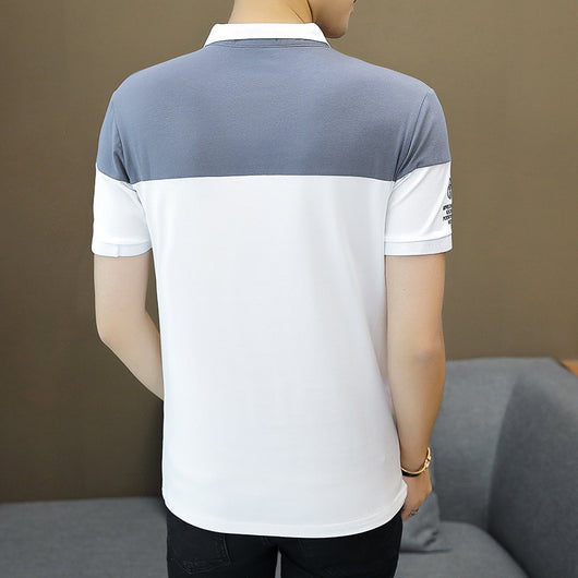 Playera Slim Fit con Cuello Solapa y Bloques de Color - Image 4