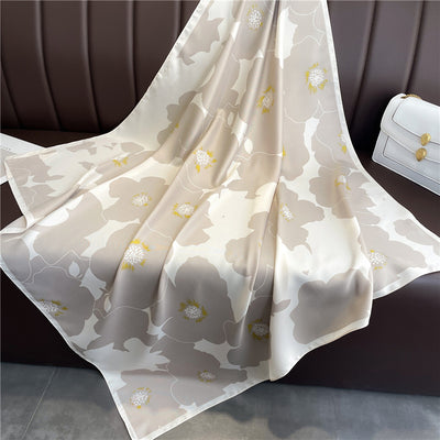 Chal Hijab Protector Solar con Bloques de Color Floral - Image 4